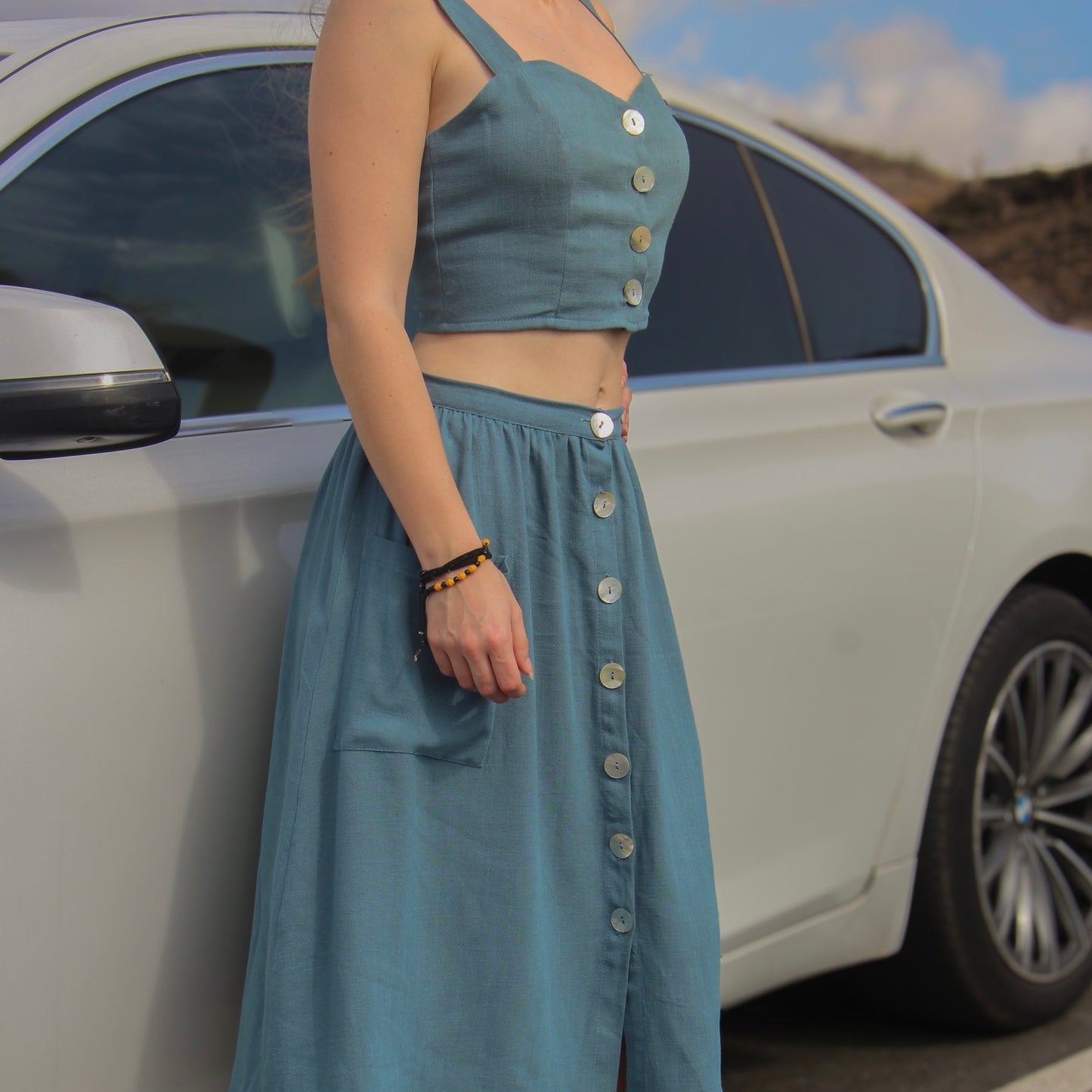 Linen Skirt Set