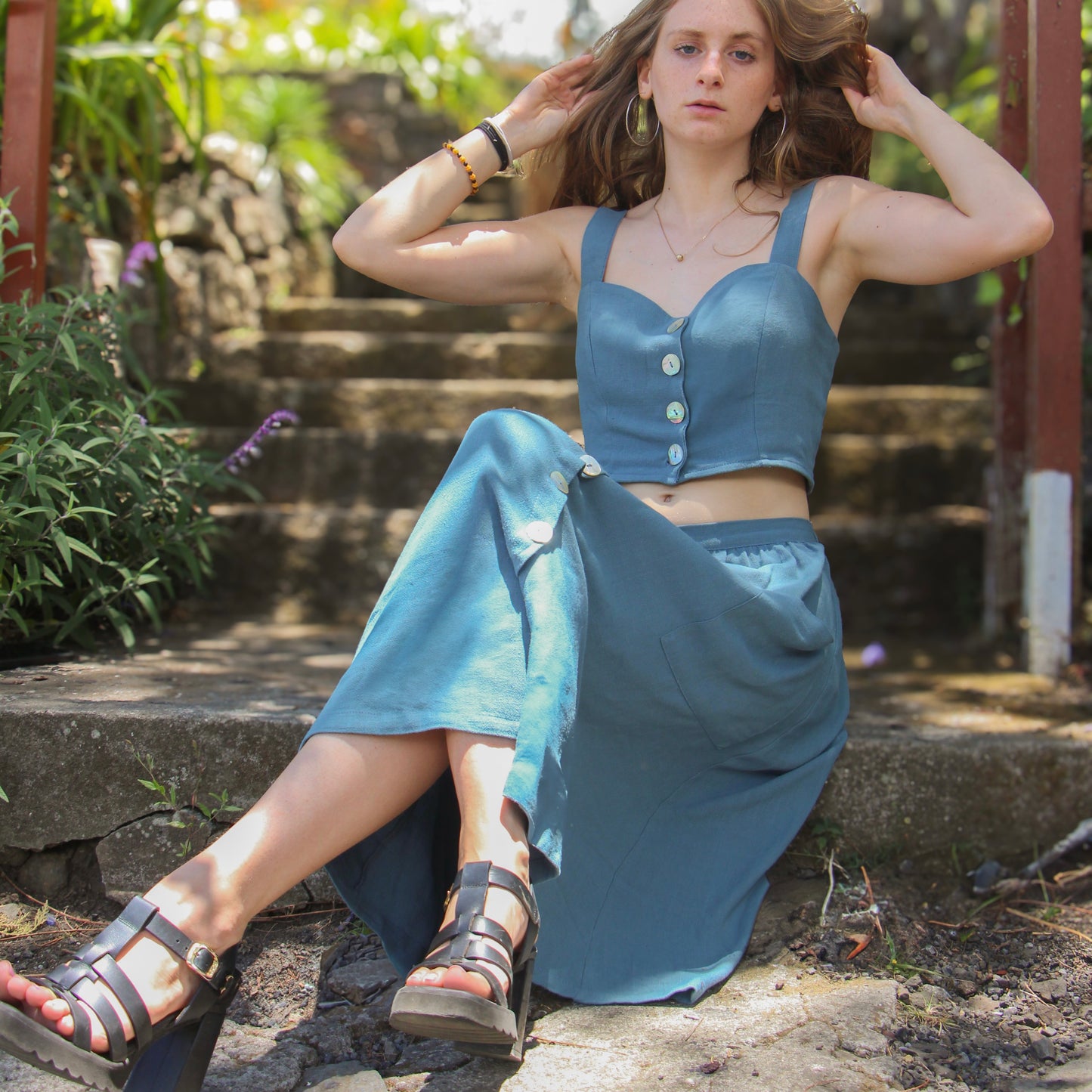 Linen Skirt Set